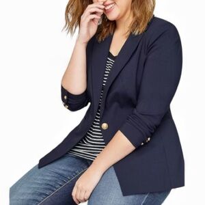 Lane Bryant navy classic preppy blazer 16P